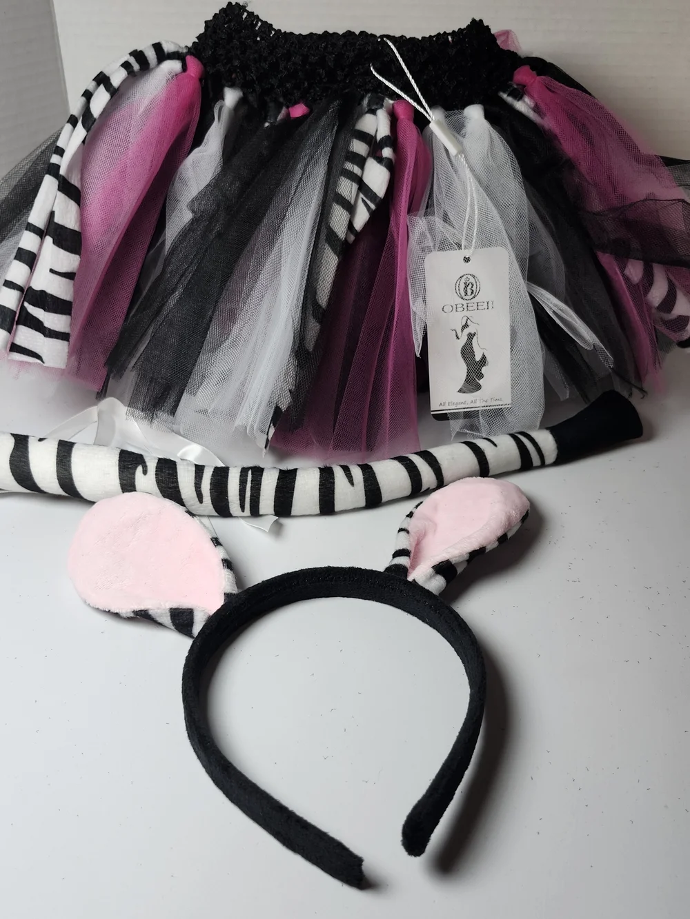 Pink, Black & White Zebra Tutu Costume Set for Kids